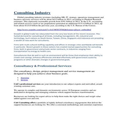 Consulting industry