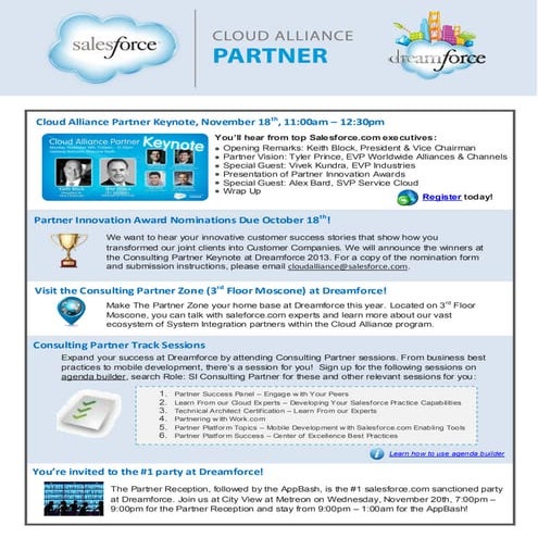 Cloud Alliance Partners at Dreamforce 2013
