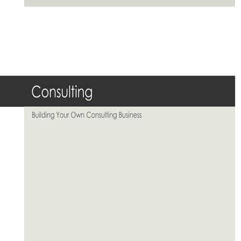Consulting Getting Started