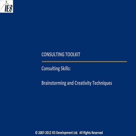 Consulting toolkit   brainstorming