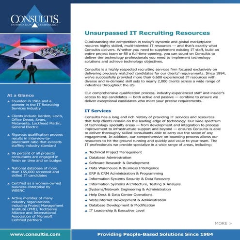 Consultis Overview