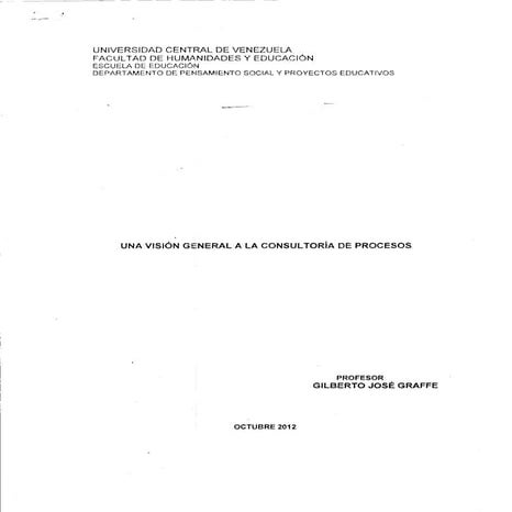 Una visión general a la Consultoría de Procesos