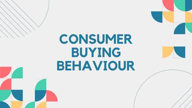 Consumer Behaviour Types Of Consumer Behaviour Pptx Consumer Behaviour Types Of Consumer Behaviour Pptx