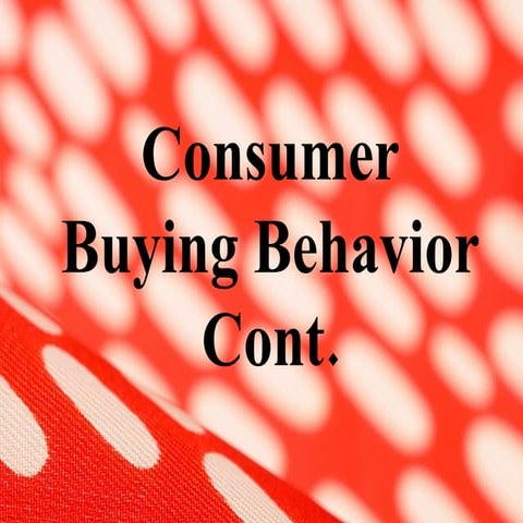 Consumer Buying Behavior 2