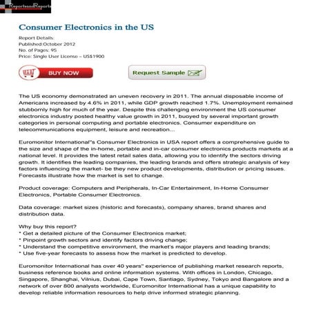 Consumer Electronics in the US | PDF