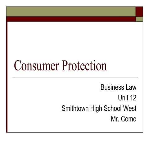 Consumer Protection