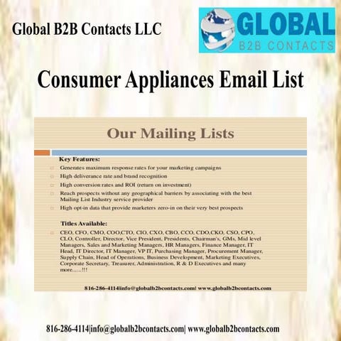Consumer appliances email list