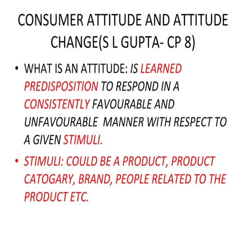 Consumer attitude and attitude change