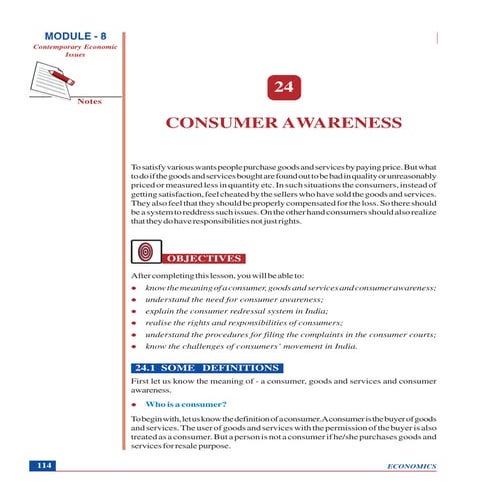 Consumer awareness