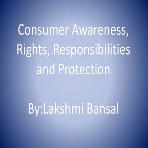 Consumer awareness