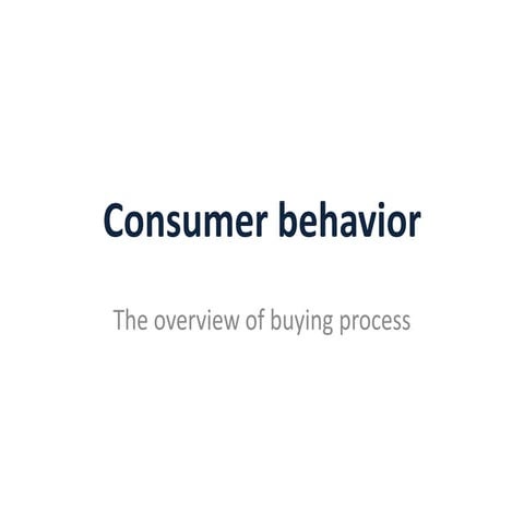 Consumer behavior
