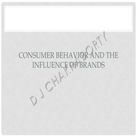 Consumer Behavior And The Influence Of Brands Pdf