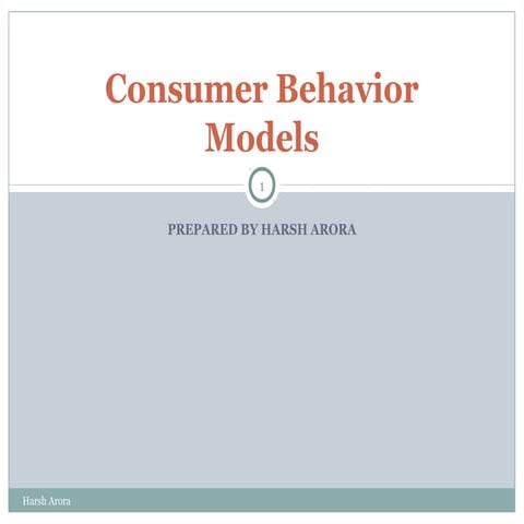 Consumer behavior models