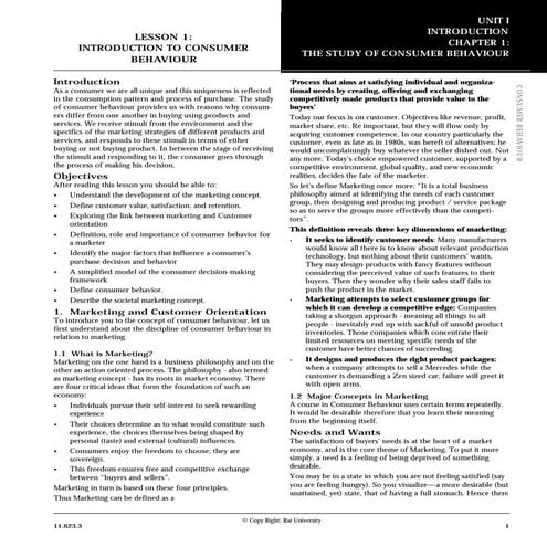 Consumerbehaviornotes