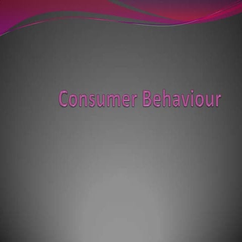 Consumer behaviour