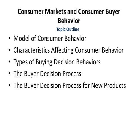 Consumer behaviour