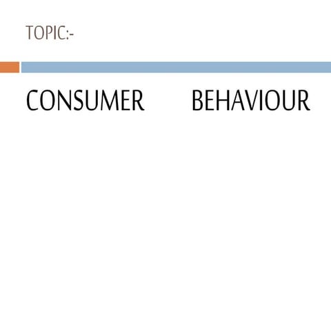 Consumer behaviour