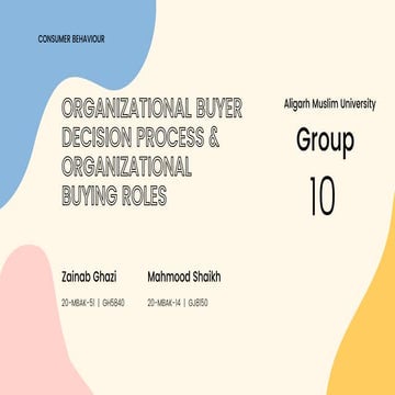 Organizational Buyer Decision Roles and Buying Process