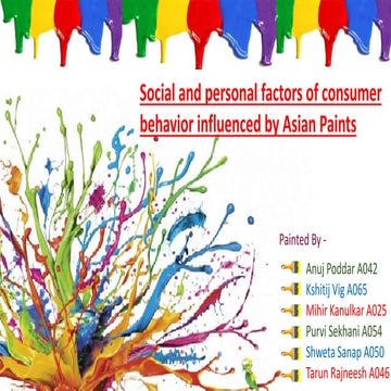 Consumer Behaviour - Asian Paints
