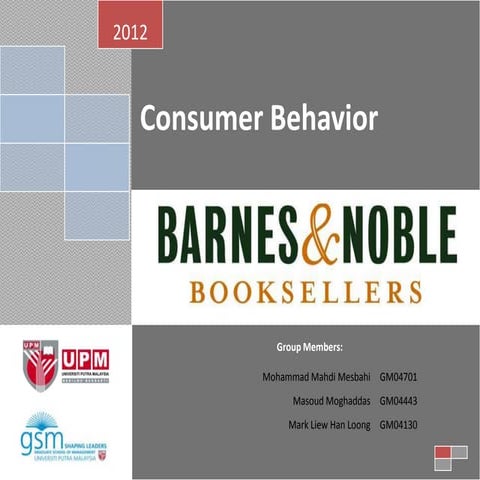 Consumer Behaviour  Case Barnes and Noble