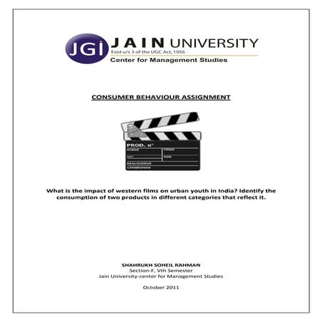 Consumer behaviour impact of western cinema