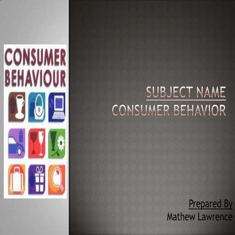 Consumer behaviour internal factors