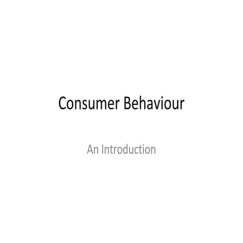 Consumer behaviour1