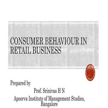Consumer behaviour in retail business