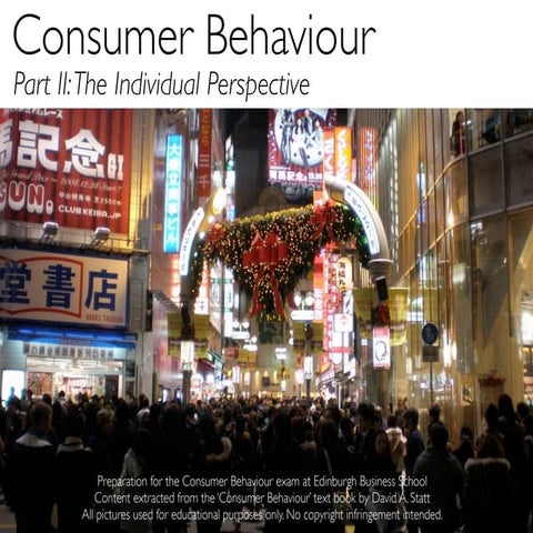 Consumer Behaviour Part2: The Individual Perspective