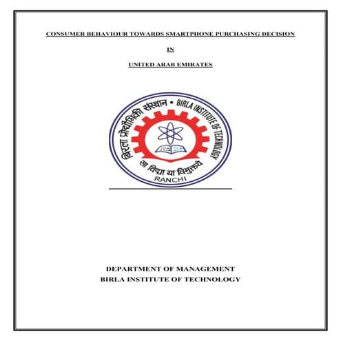 Consumer behaviour towards a smartphone purchasing decision in The United Ara...