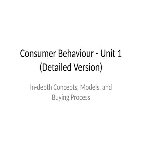 Consumer Behavior - Howard Sheth Model | PPTX