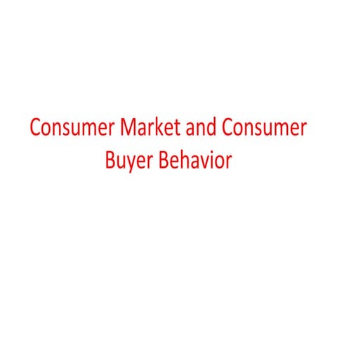 Consumer buying behavior