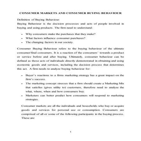 Consumer buying behaviour new