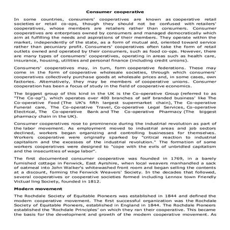Consumer cooperative