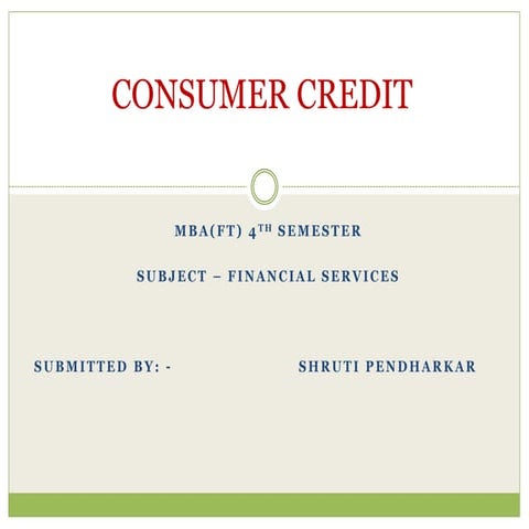 Consumer credit