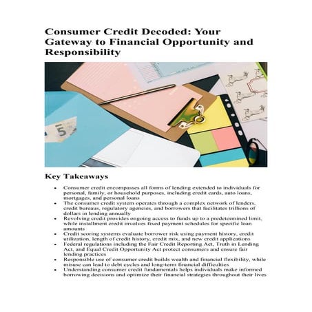 Consumer Credit Decoded Your Gateway to Financial Opportunity | PDF