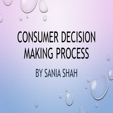 Consumer decision making process