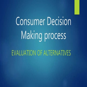 Consumer decision making process slide 
