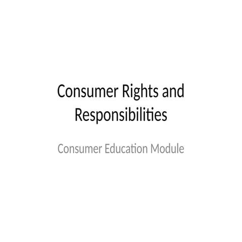 Consumer education | PPTX