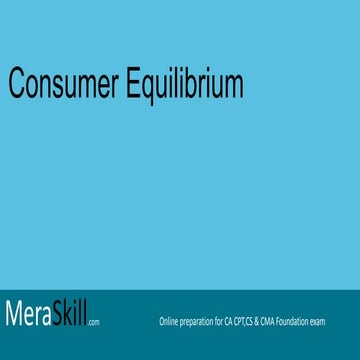Consumer equilibrium