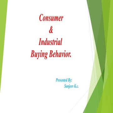 Consumer& Industrial Buying Decisions.
