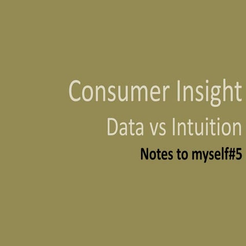 Consumer Insight : Data vs. Intuition