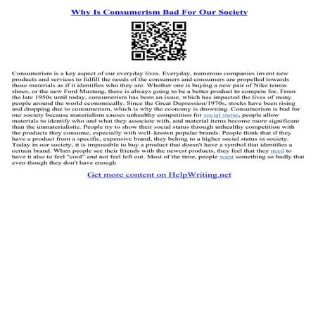 Consumerism Essay