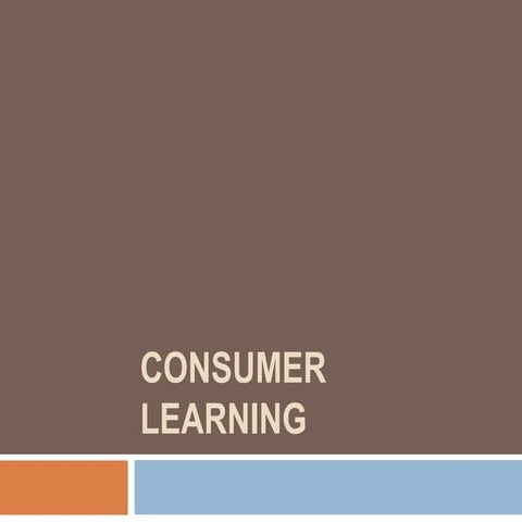 Consumer learning