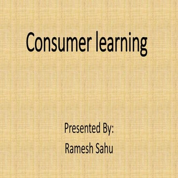 Consumer learning