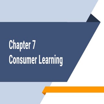 Consumer learning