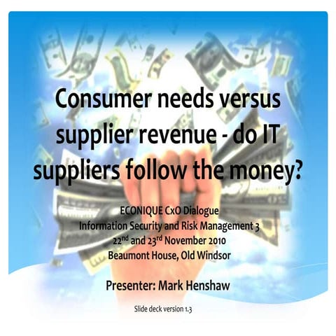 Consumer needs versus supplier revenue