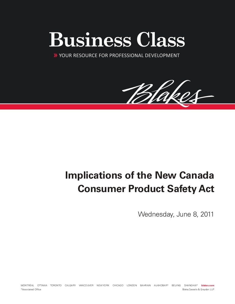 Consumer Product Safety Act, June 2011