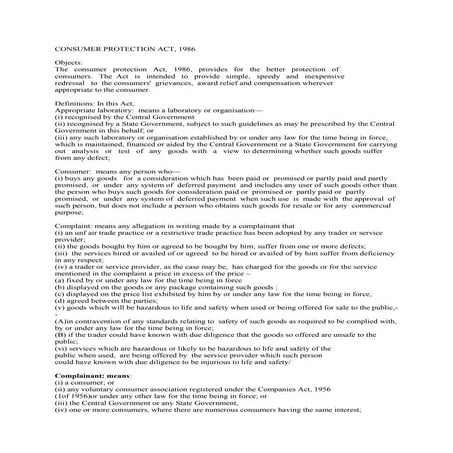 Consumer protection act 