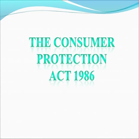 Consumer protection act 1986